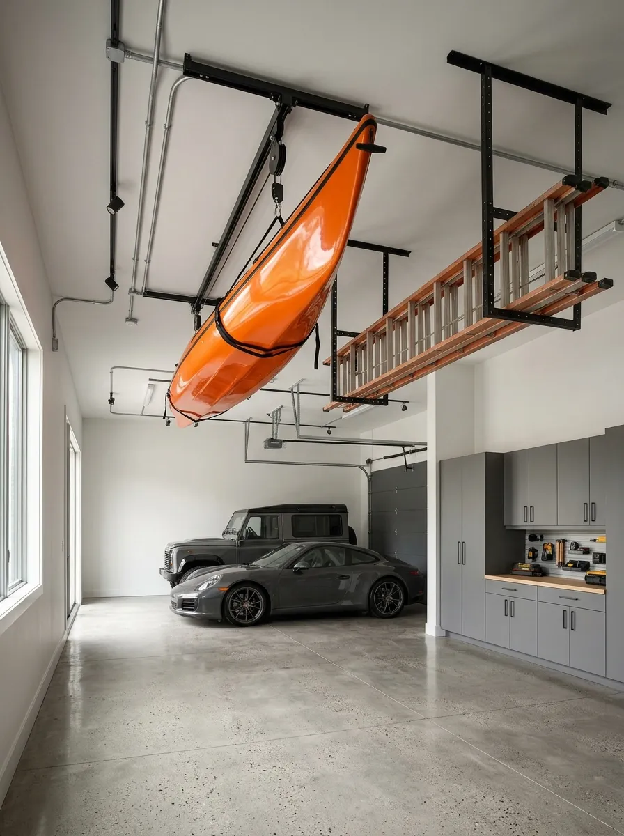 Ceiling-Mounted Kayak or Ladder Hoists