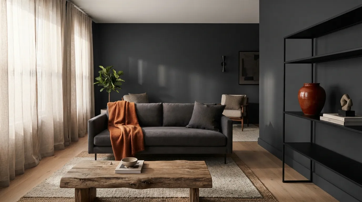 Charcoal Gray, Burnt Orange, and Driftwood