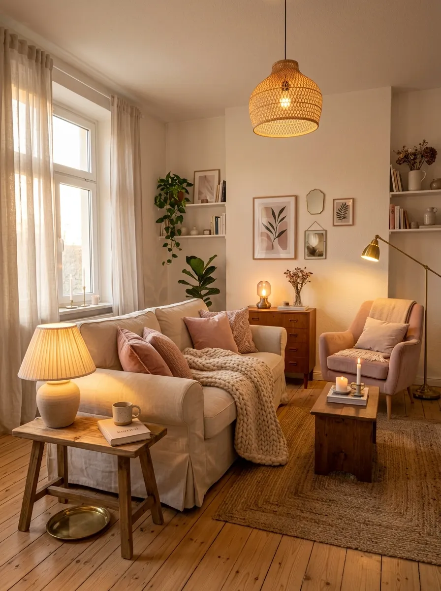 Choose One Soft Accent Color and Repeat It Around the Room