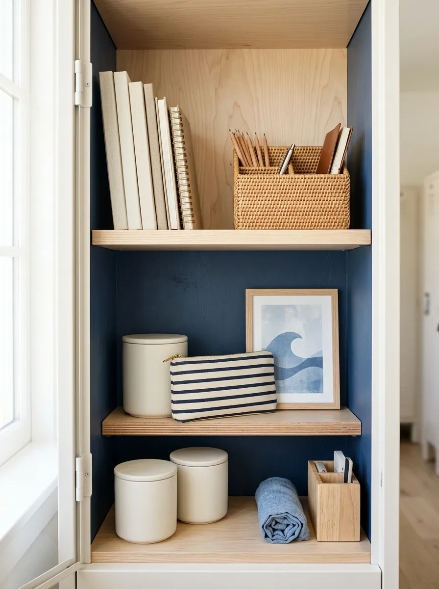 Coastal Blue and Natural Wood