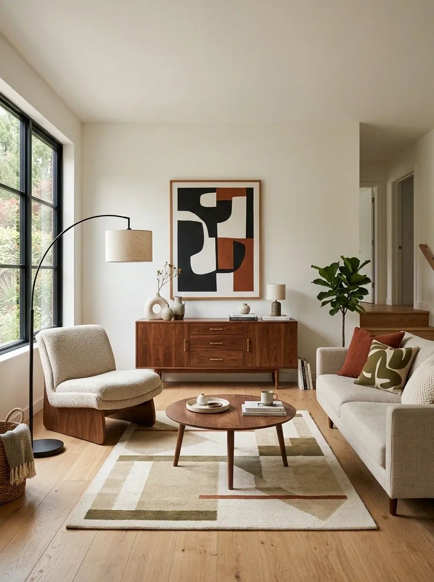 Collected Small Home With Vintage Mid-Century Pieces and Modern Architecture