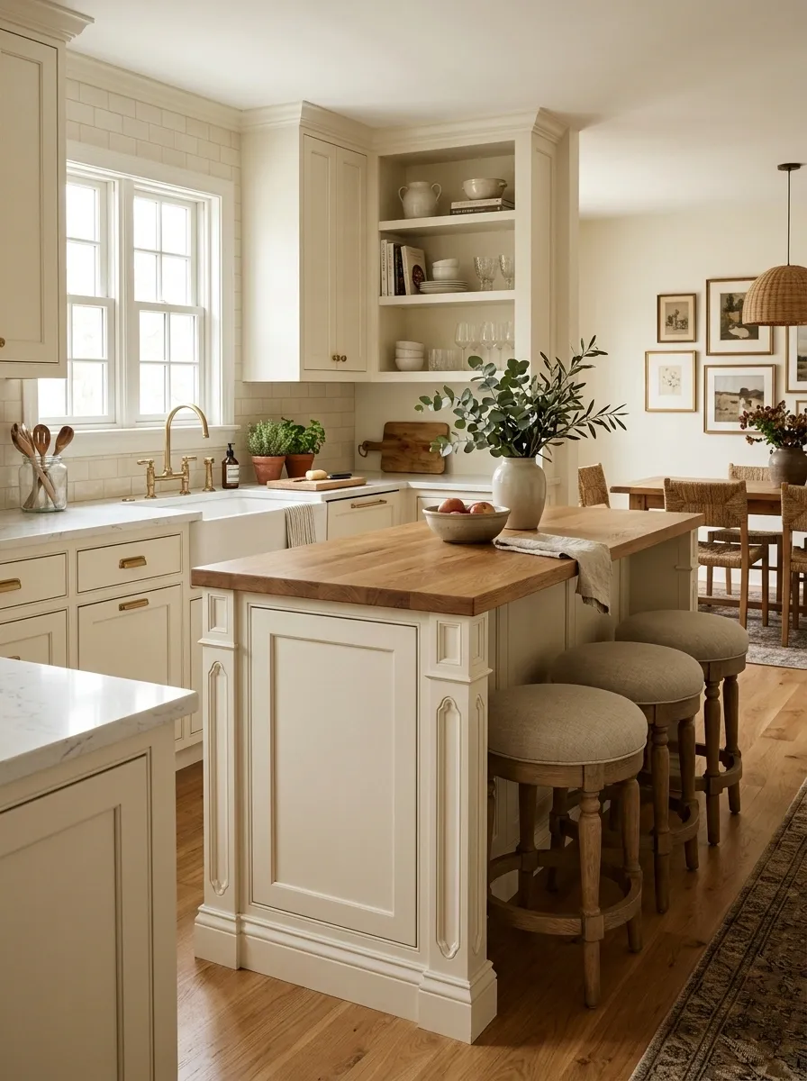 Compact Kitchen With a Furniture-Style Peninsula