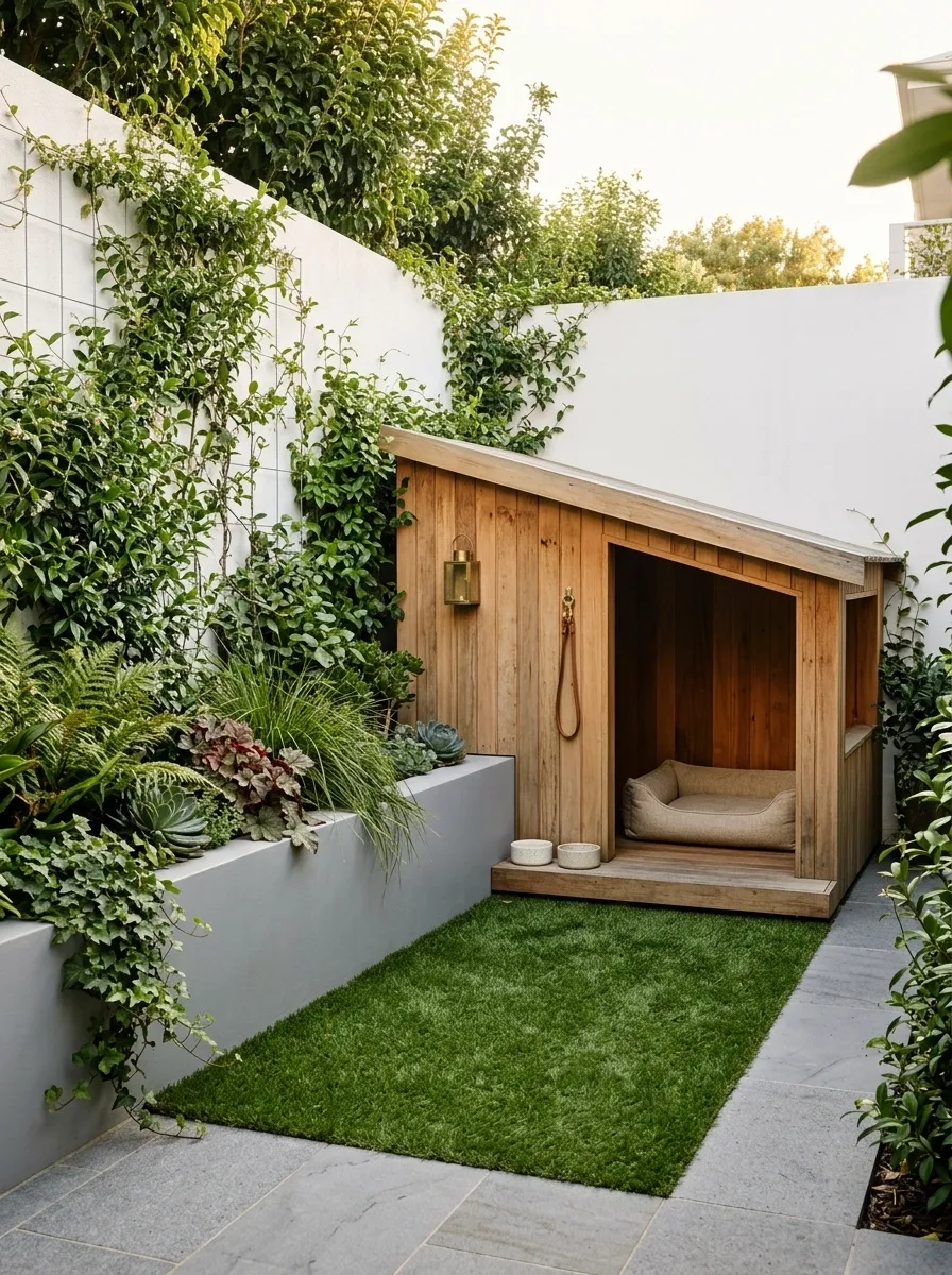 Compact Urban Dog Corner on a Small Paved Yard