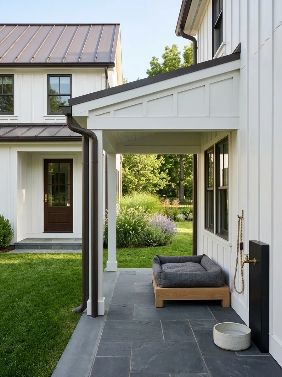 Covered Dog Porch Connected to the Back Door