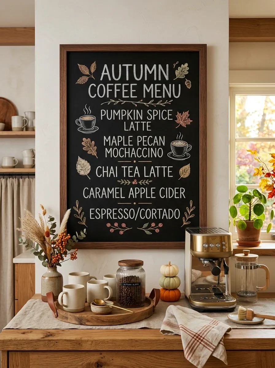 Cozy Kitchen Coffee Station Chalkboard