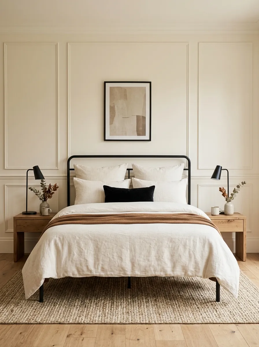 Create a Cozy Fall Bed With Black, Cream, and Tobacco Brown
