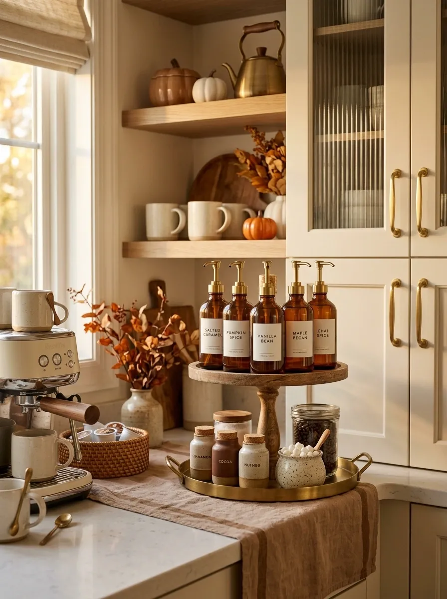 Create a Fall Syrup and Topping Station