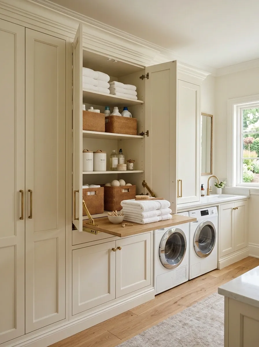 Create a Fold-Out Table Inside a Laundry Cabinet