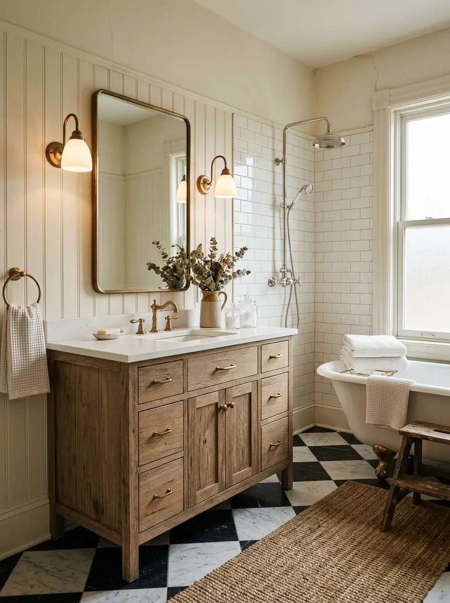 Create a Full Old-House Bathroom With Layered Finishes