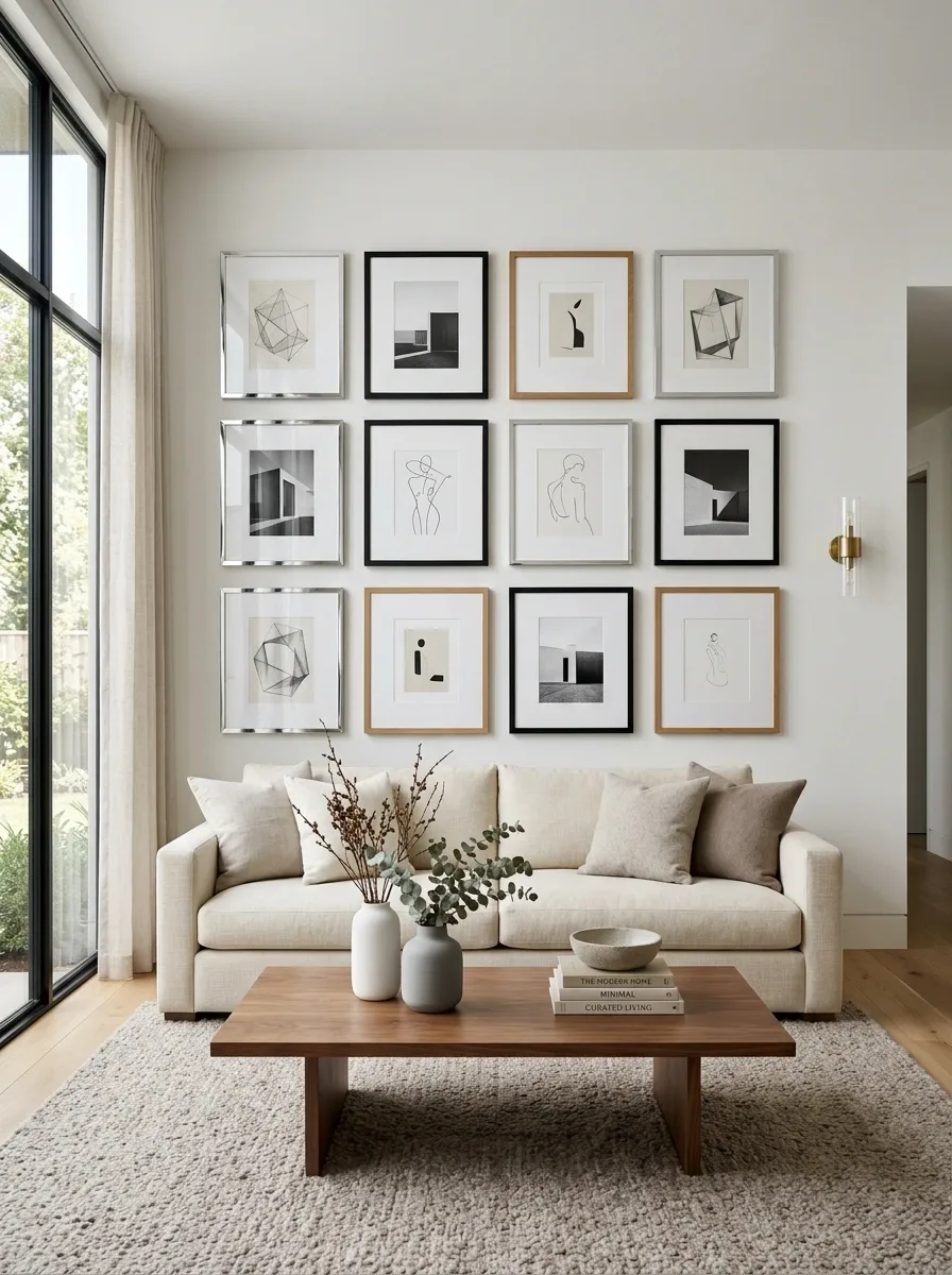 Create a Gallery Wall With One Chrome Frame Style