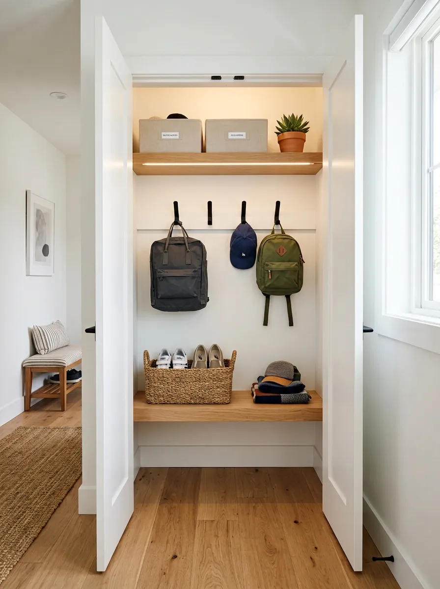 Create a Small Backpack Station Inside a Closet