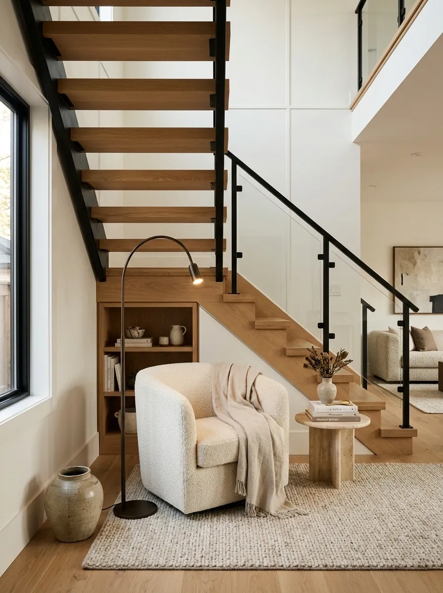 Create a Small Reading Nook Beneath the Staircase