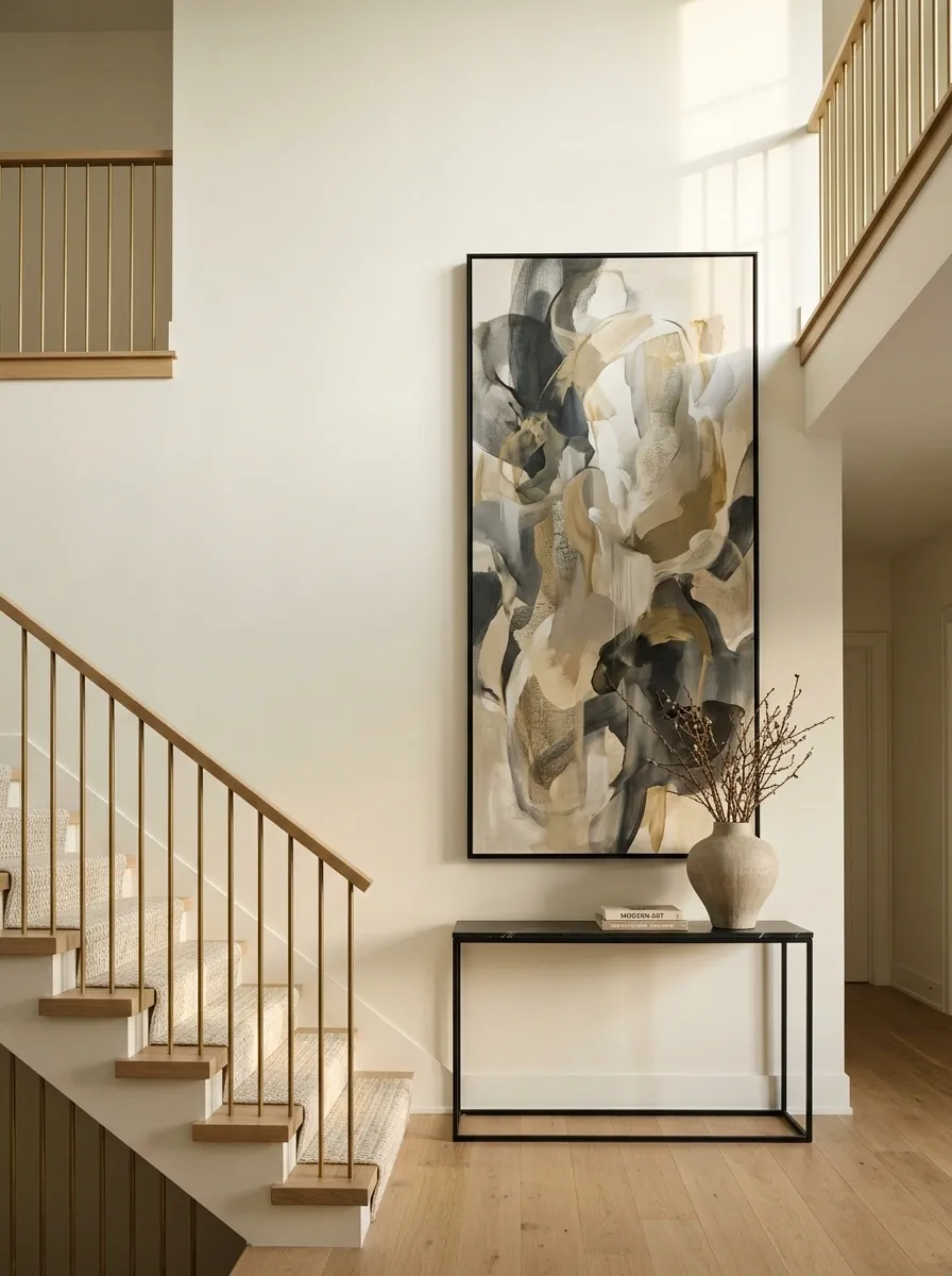 Create a Tall Art Moment on an Empty Stair Wall