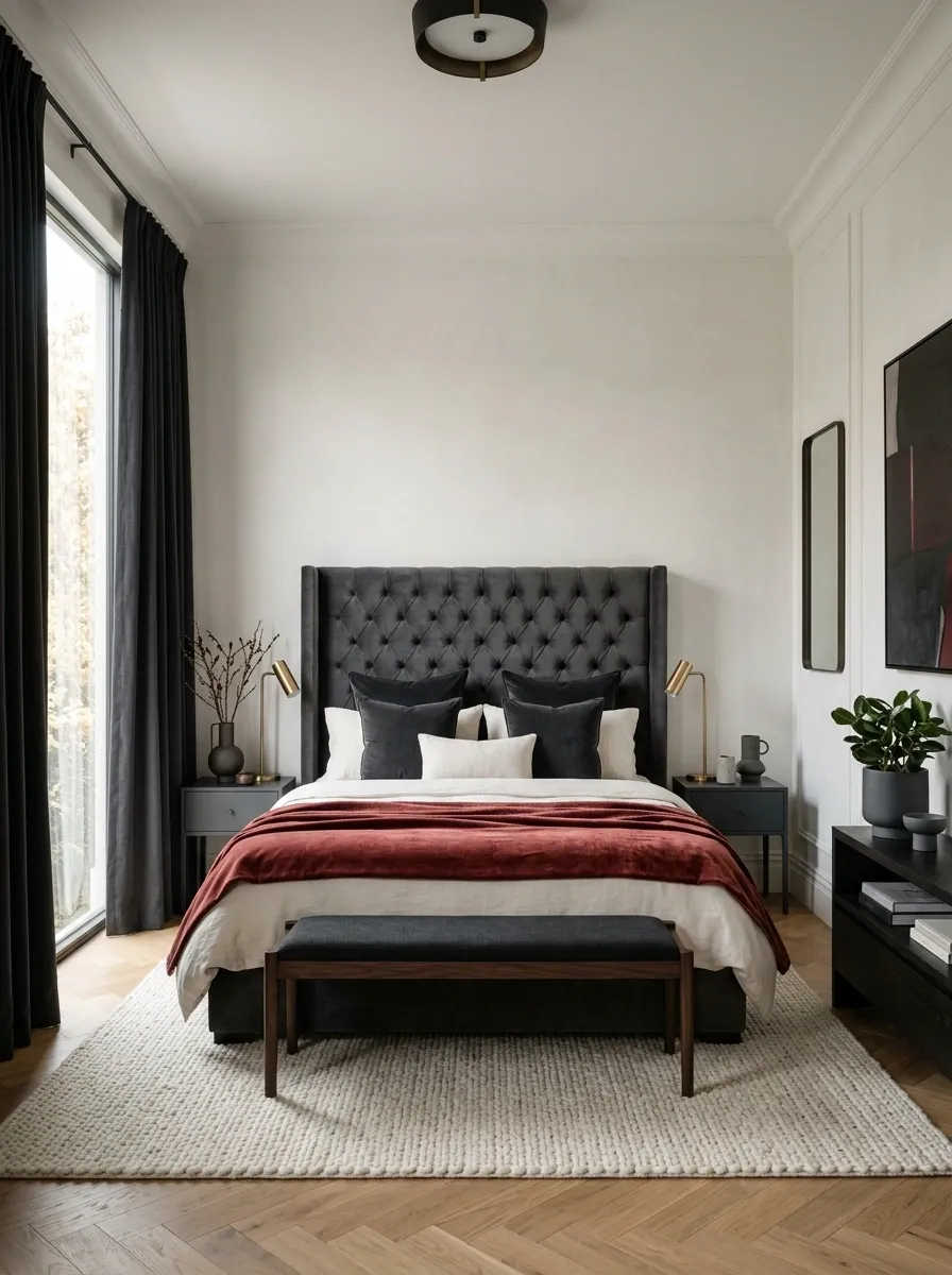 Create Contrast With Charcoal and Red