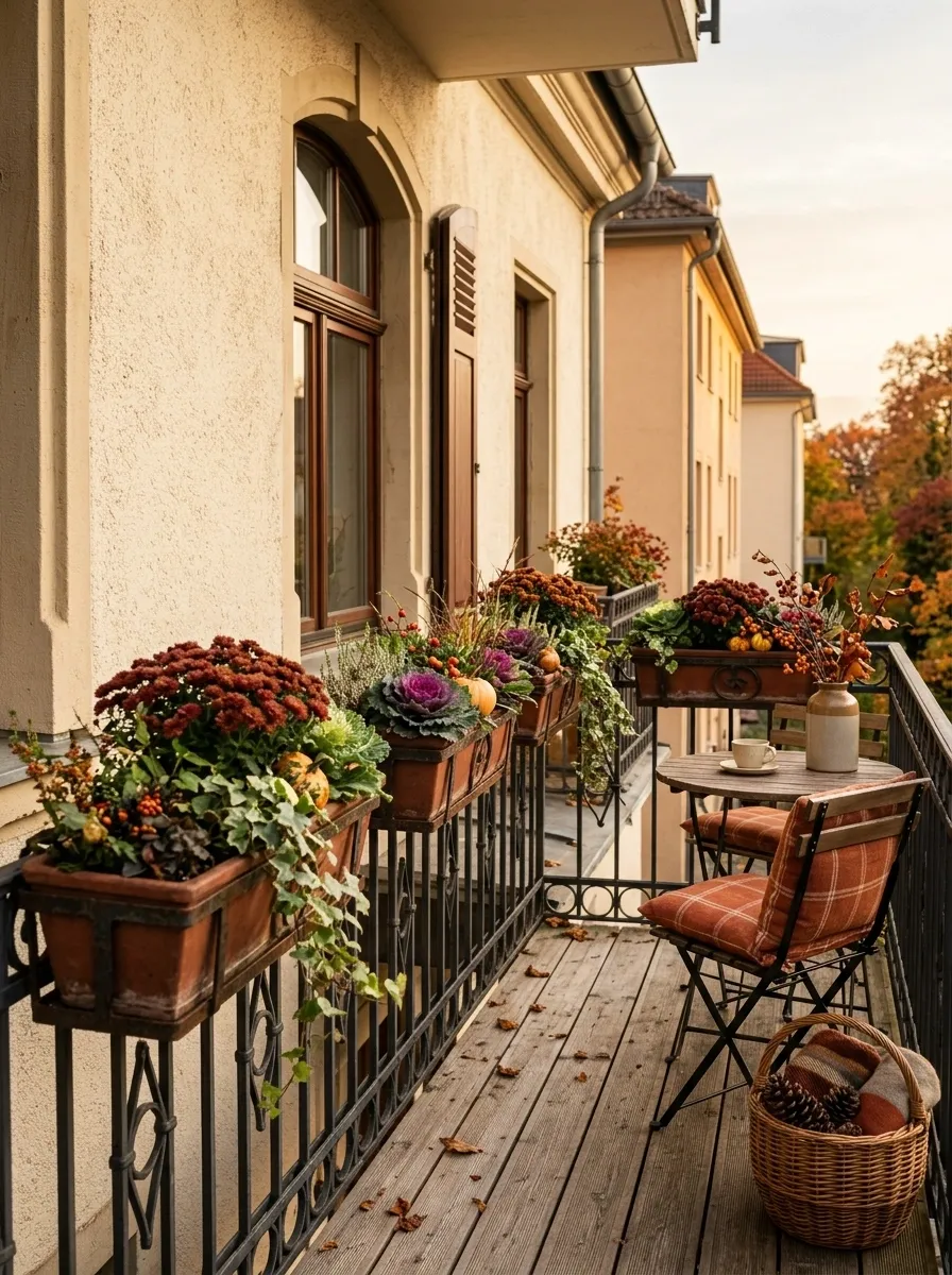 Decorate a Small Balcony Rail With Seasonal Planters
