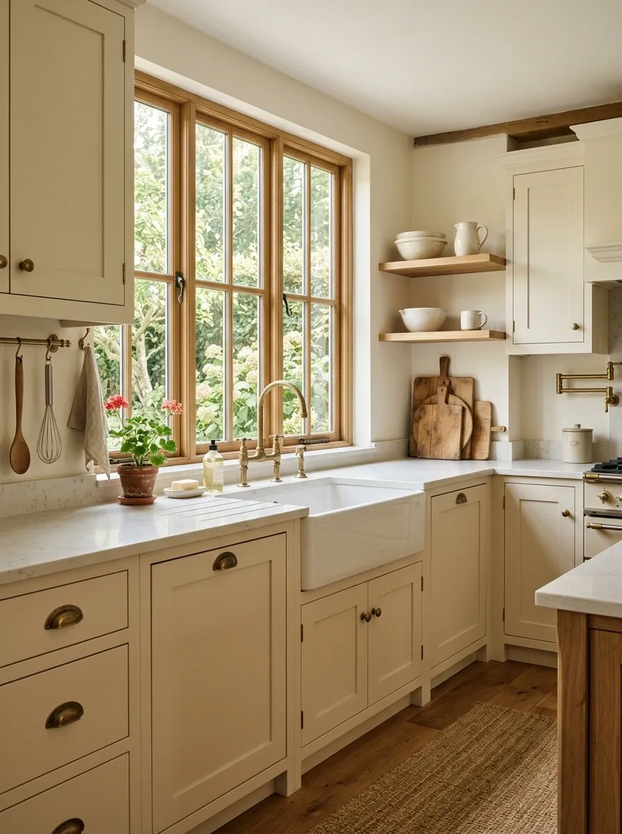 Deep Farmhouse Sink Kitchen With Paneled Cabinetry