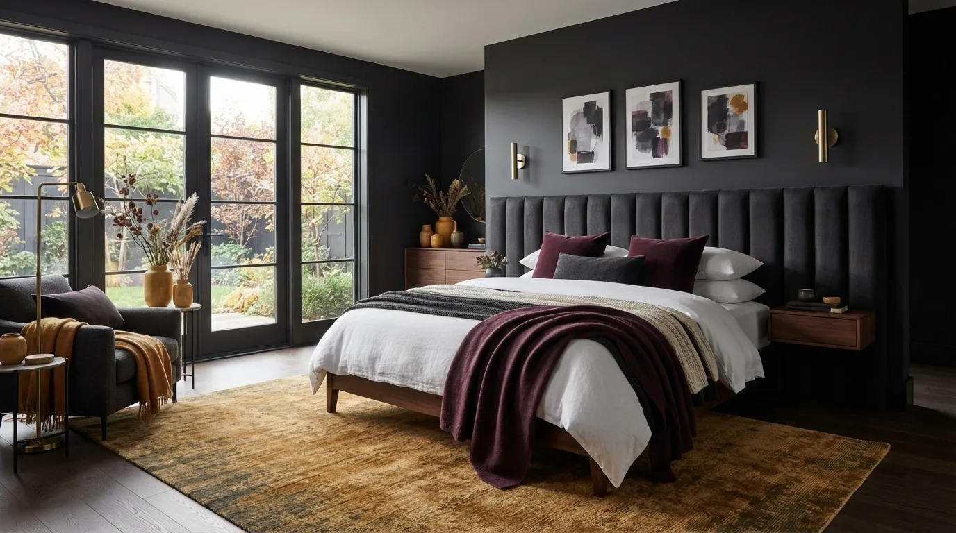 Deep Plum, Ochre, and Warm Charcoal
