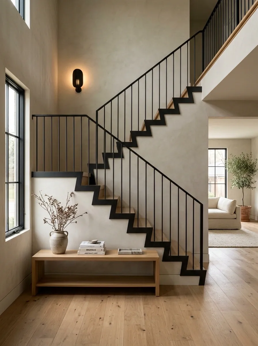 Design the Staircase and Nearby Decor as One Composition