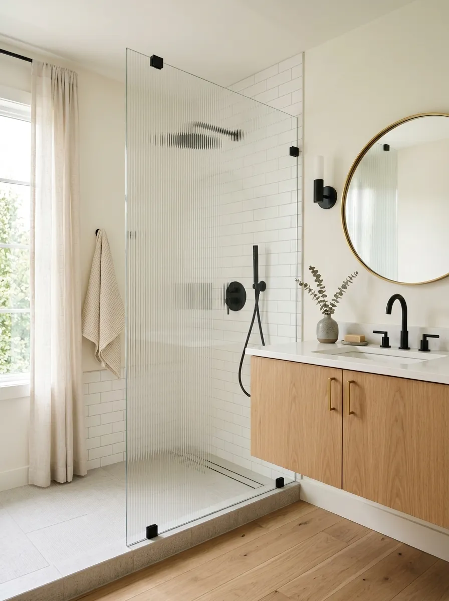 Ditch the Curtains for a Frameless Glass Fluted Screen