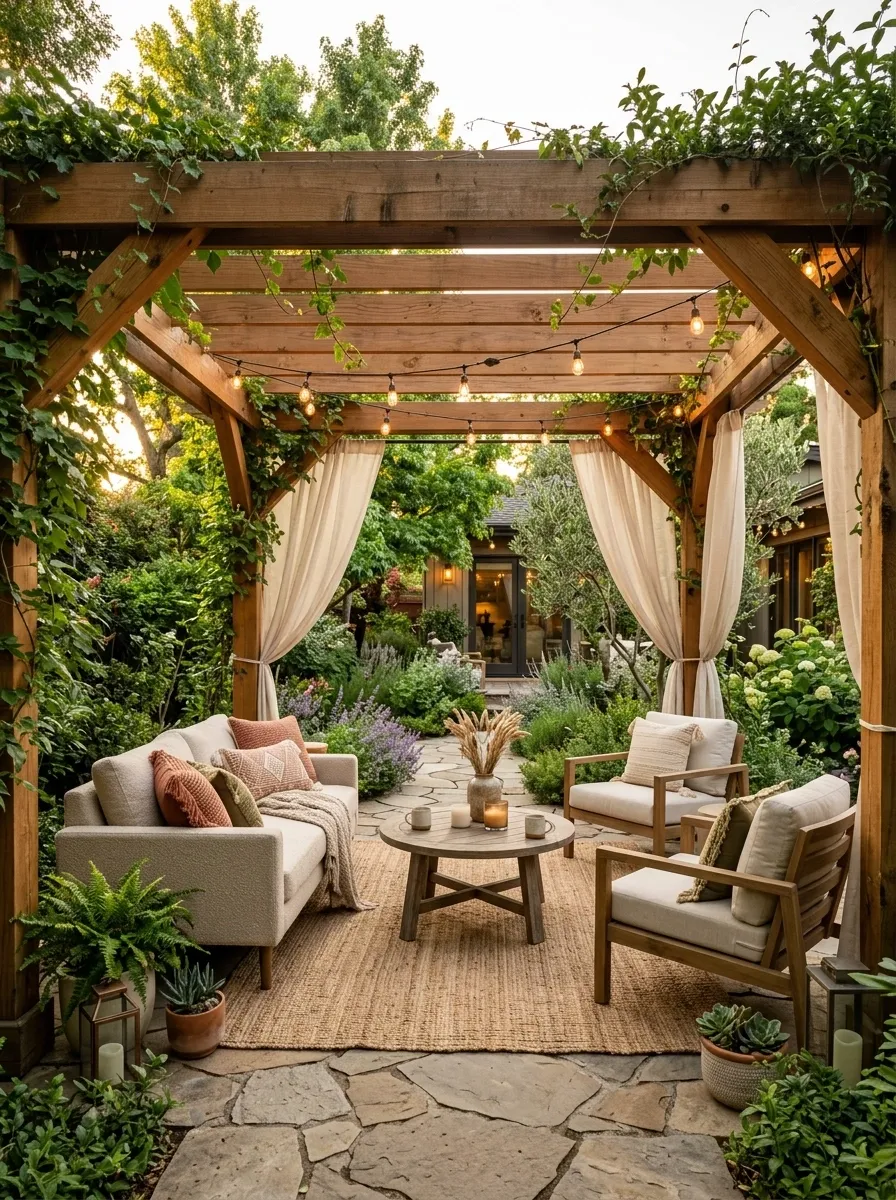 DIY Pergola Retreat With a Simple Lounge Set