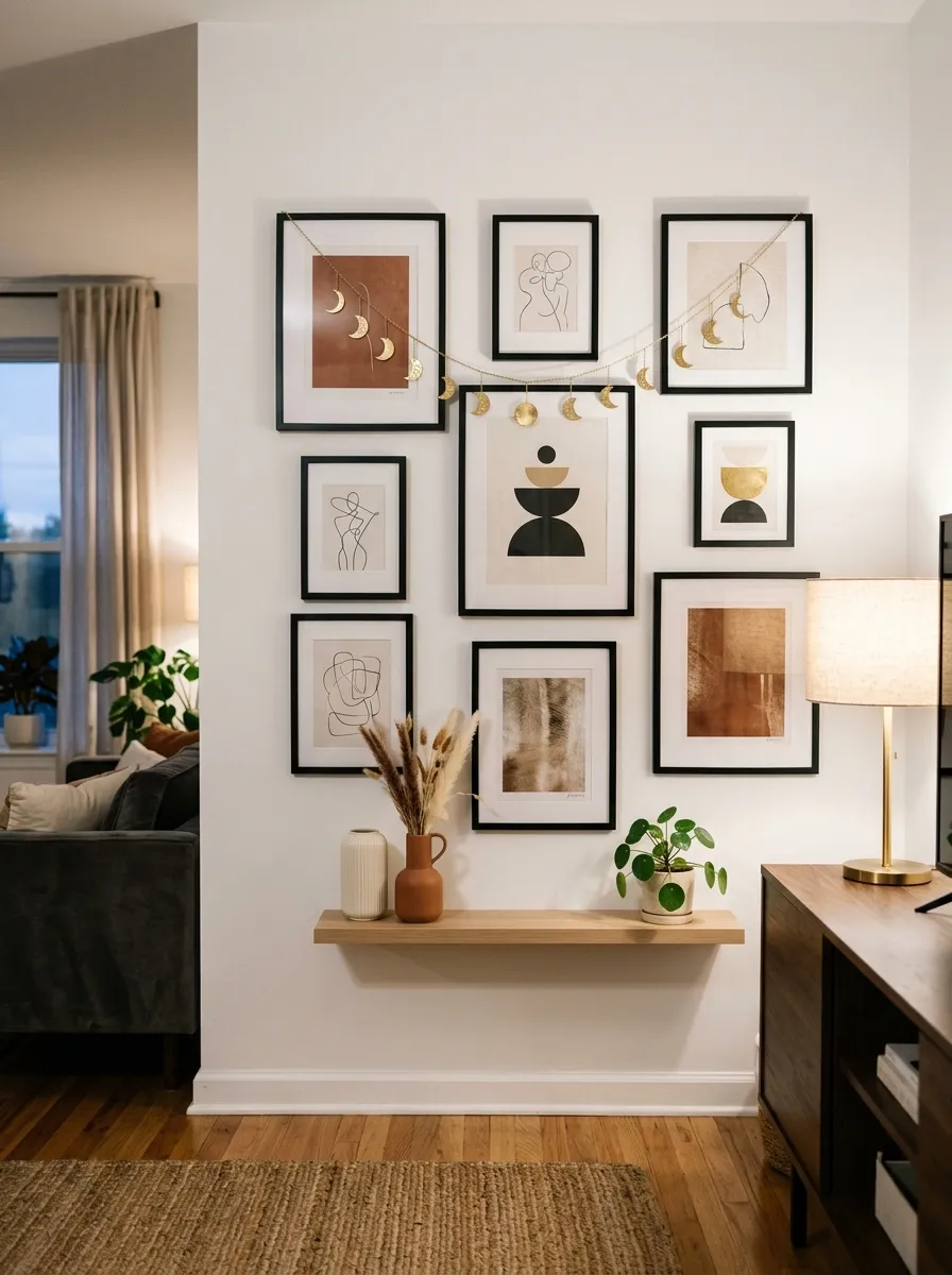 Drape a Golden Brass Garland Across Your Gallery Wall