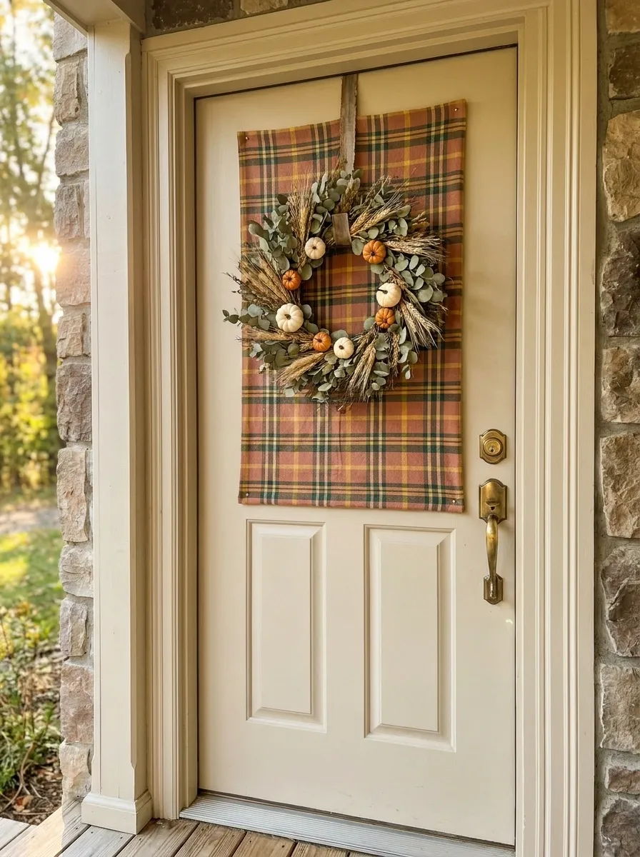 Drape Plaid on the Door Itself