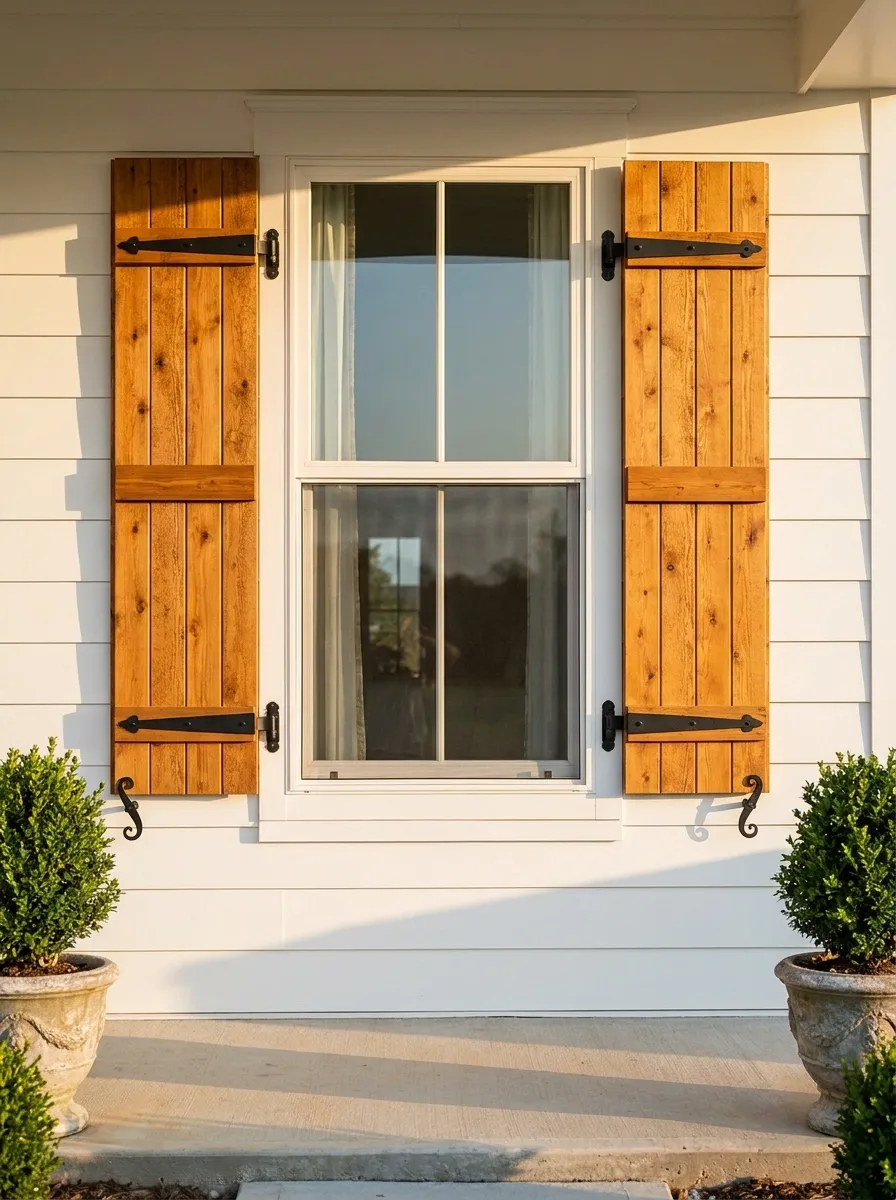Dress Windows with Functional Wood Shutters
