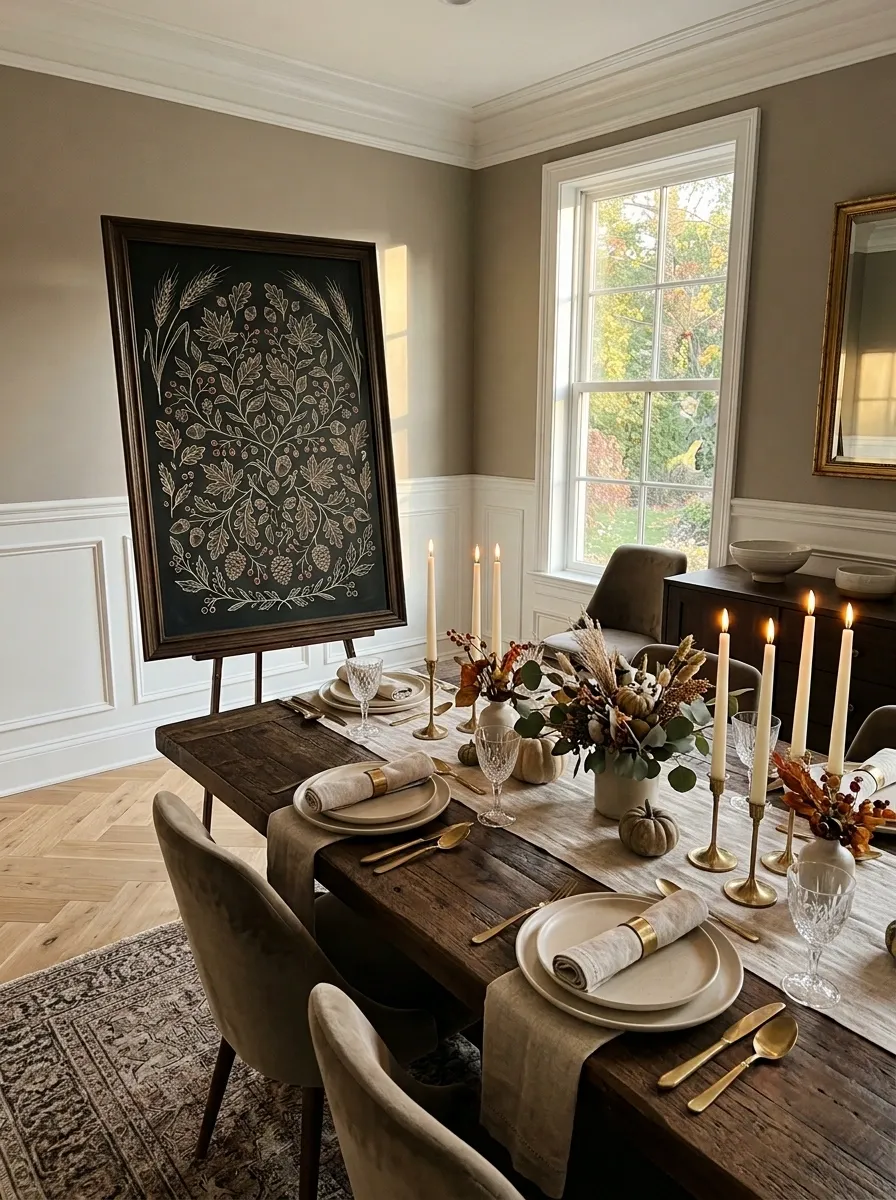 Elegant Thanksgiving Dining Chalkboard