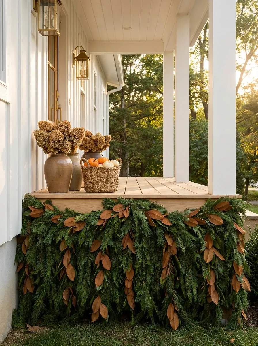 Fake a Porch Skirt with Garland