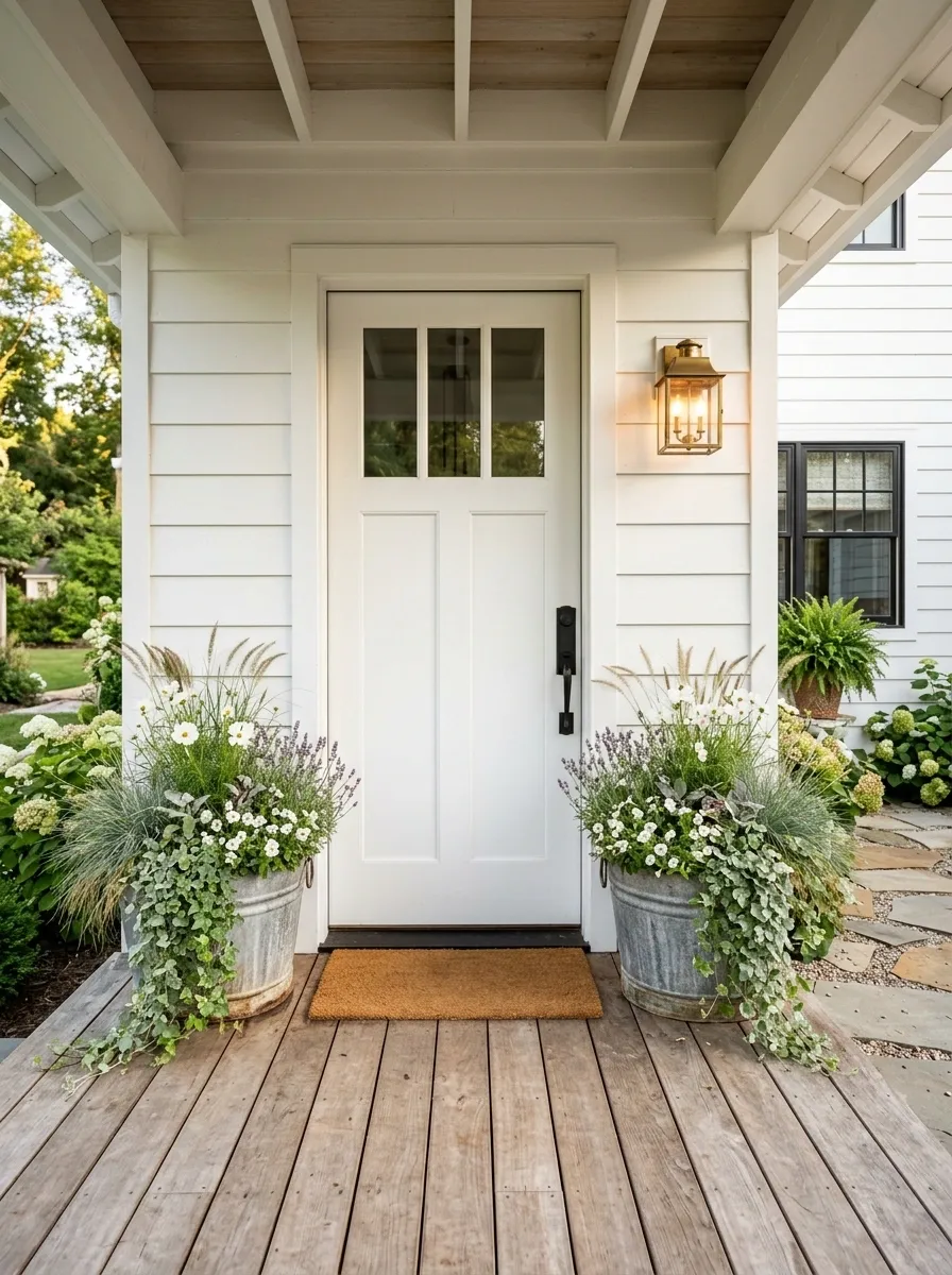 Farmhouse Galvanized Tubs With Wild Flowers