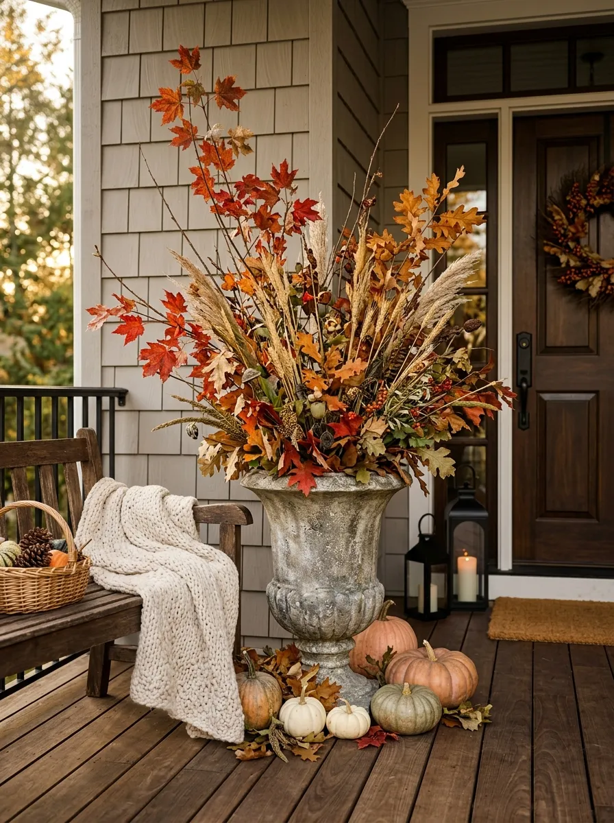 Fill a Tall Planter With Fall Branches
