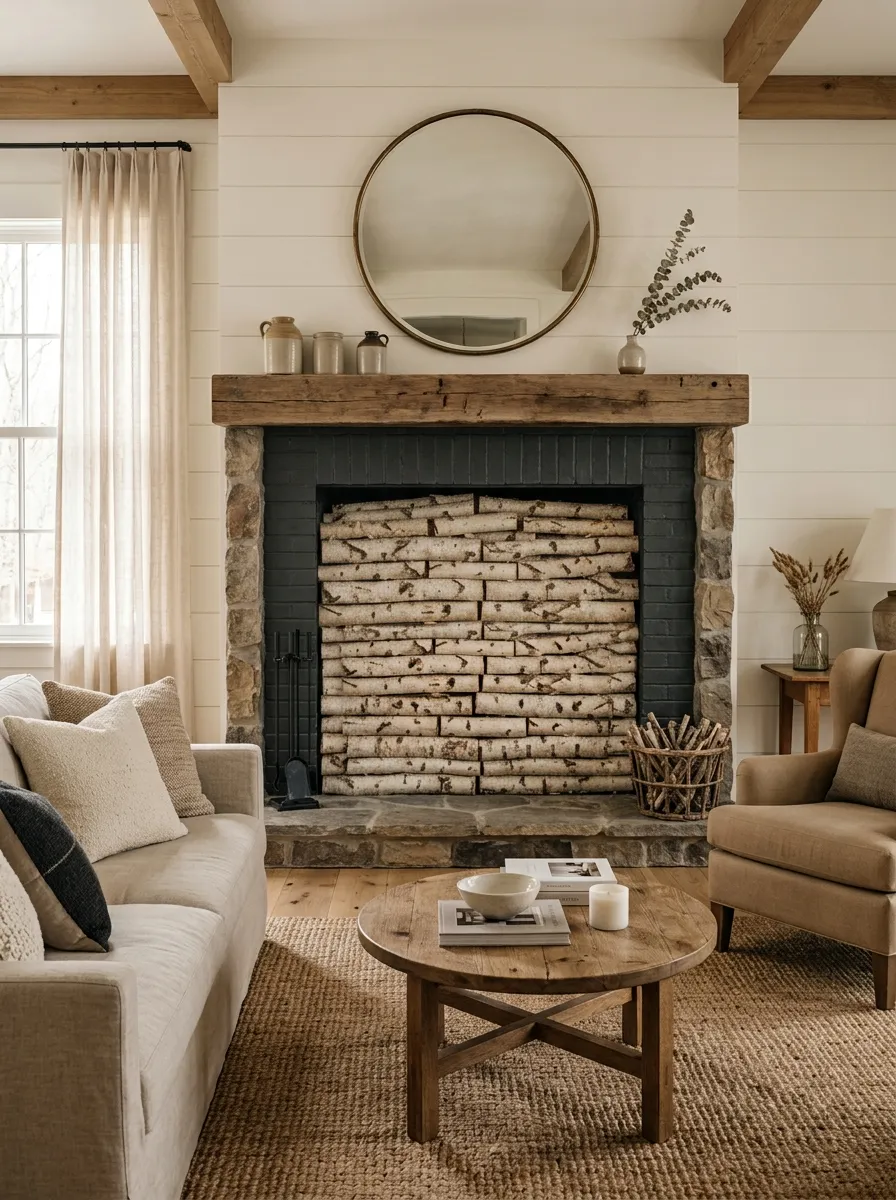 Fill the Firebox with Birch Logs