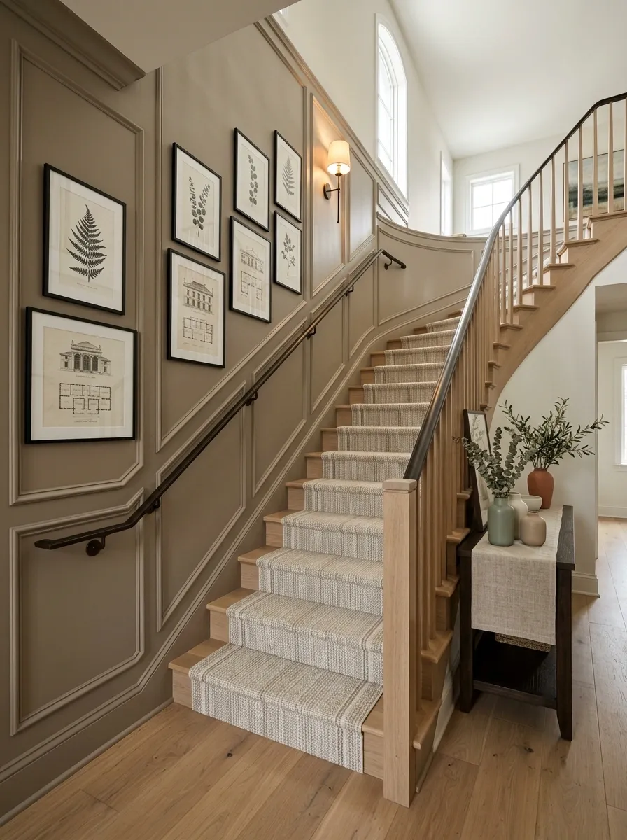 Finish the Whole Staircase With One Cohesive Decor Strategy