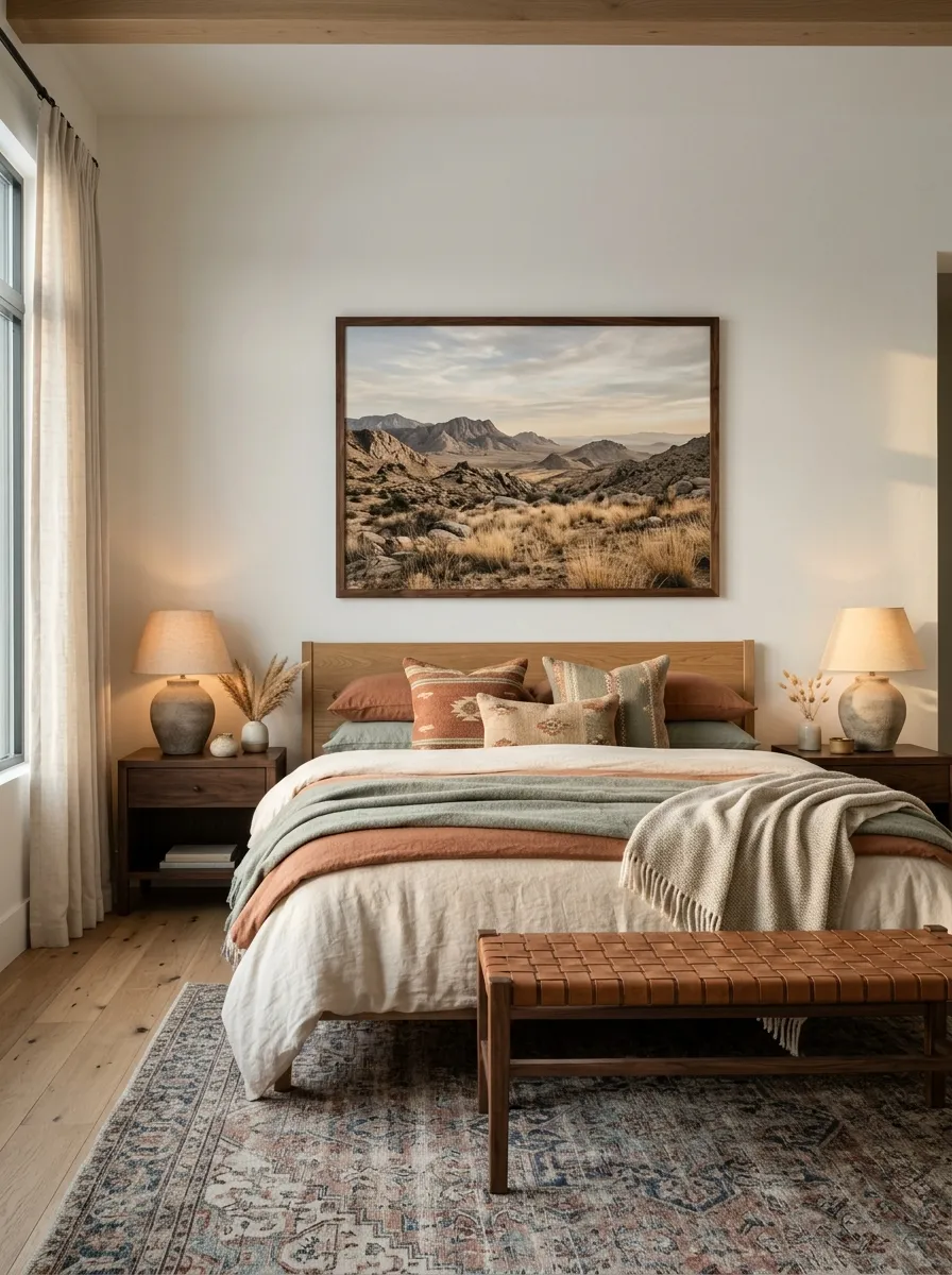 Frame a Desert Landscape Above the Bed