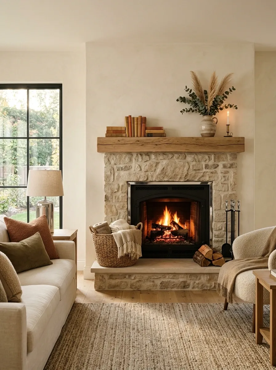 Frame a Fireplace With Chrome Without Making It Look Futuristic