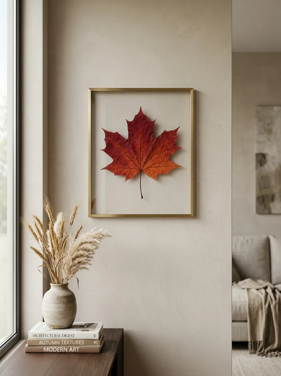 Frame Pressed Fall Leaves in Floating Glass