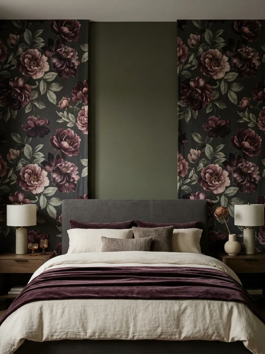 Frame the Bed With Matching Floral Panels