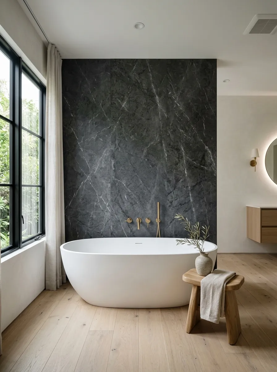 Frame the Freestanding Tub With a Strong Focal Wall