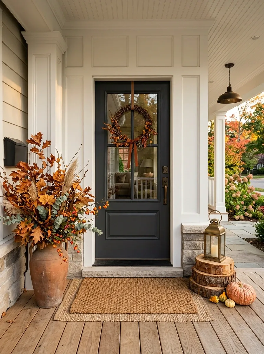Frame the Front Door With Asymmetrical Autumn Layers