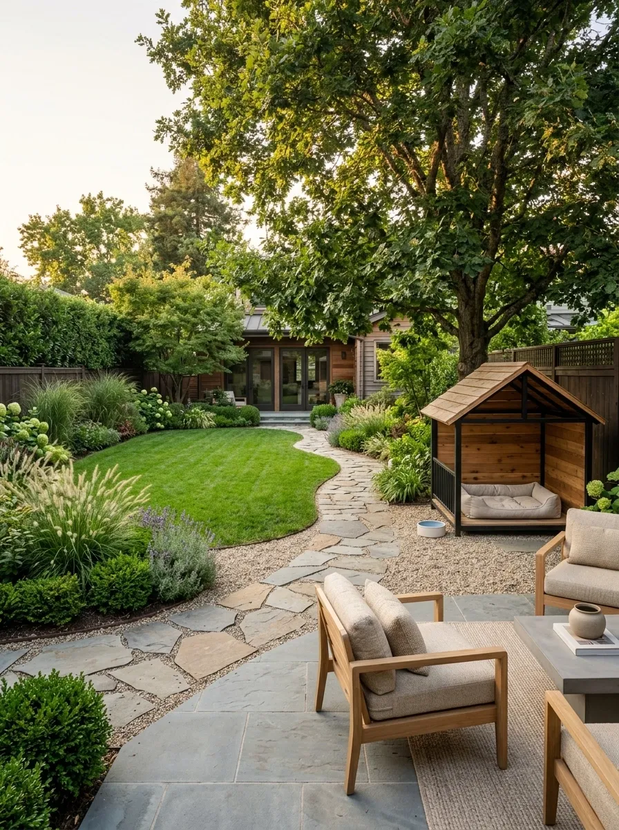Fully Integrated Backyard Dog Garden With Multiple Zones