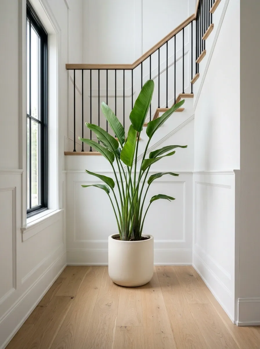 Give a Dead Landing Corner a Tall Plant With Room to Breathe