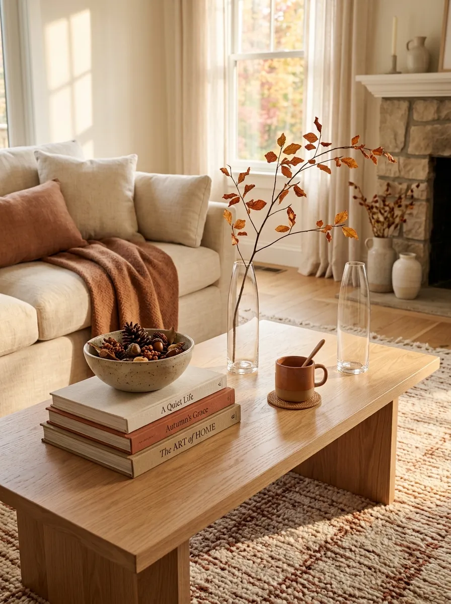 Give a Plain Coffee Table a Fall Look With Things You Already Have