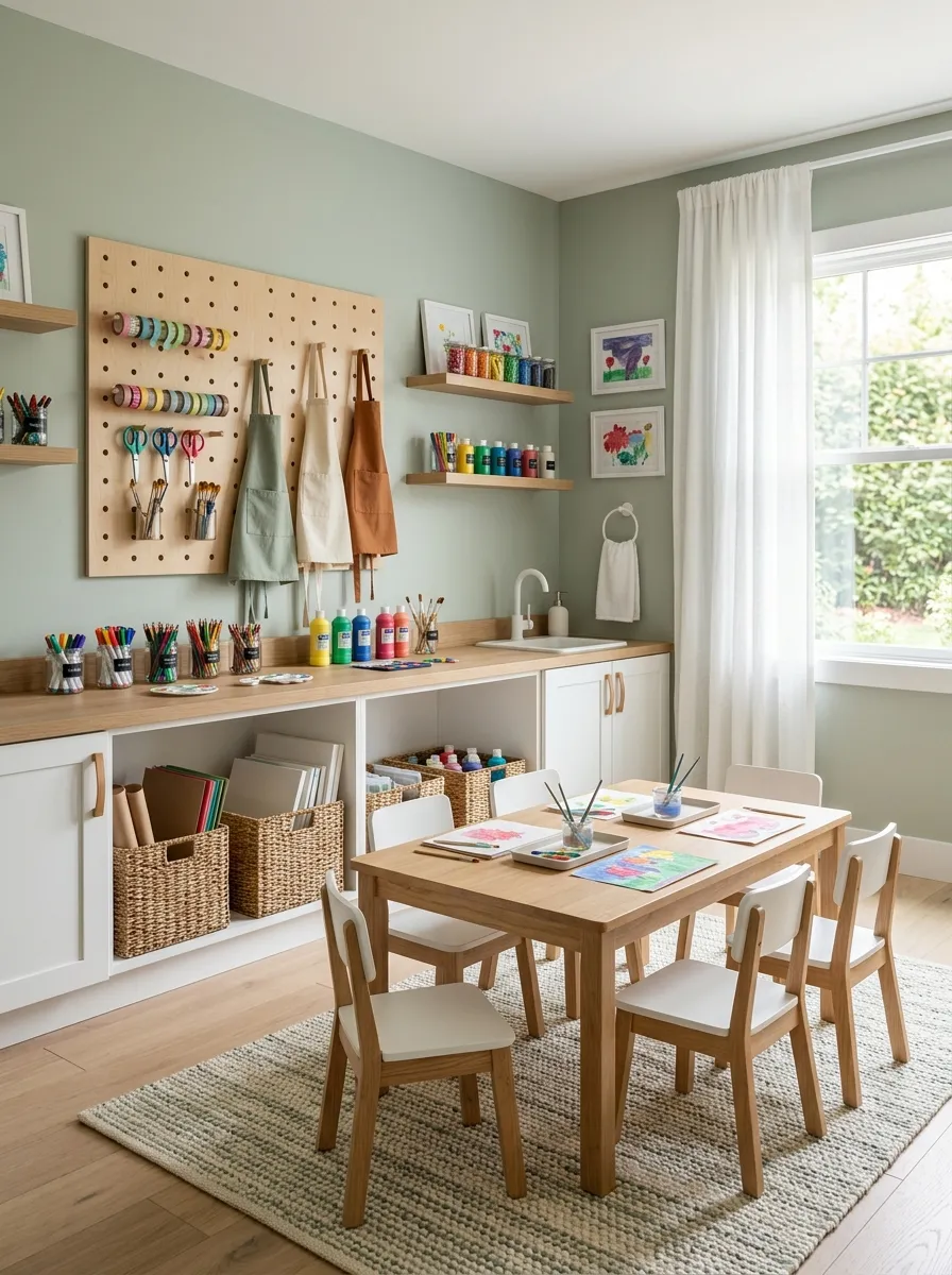 Give Art Supplies Their Own Easy-Cleanup Station