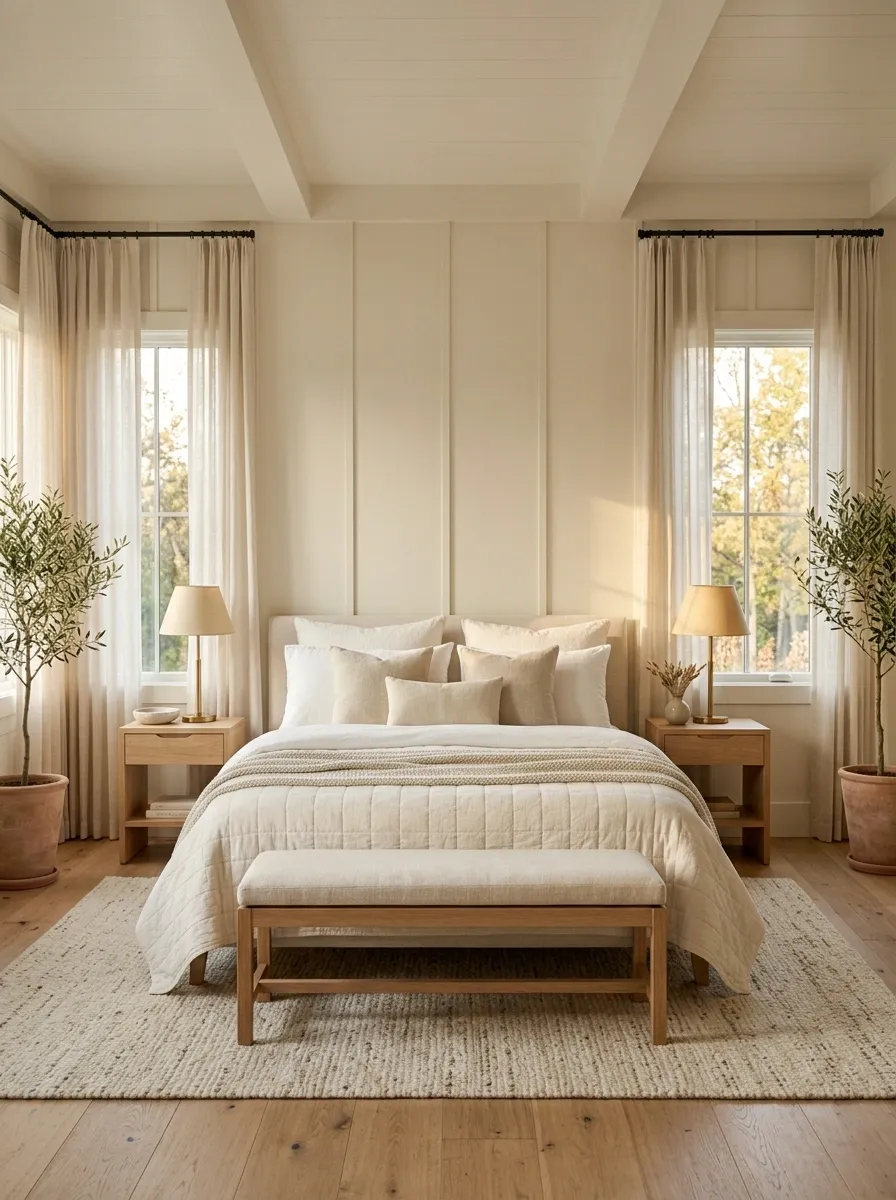 Give the Bedroom a Softer Farmhouse Layer