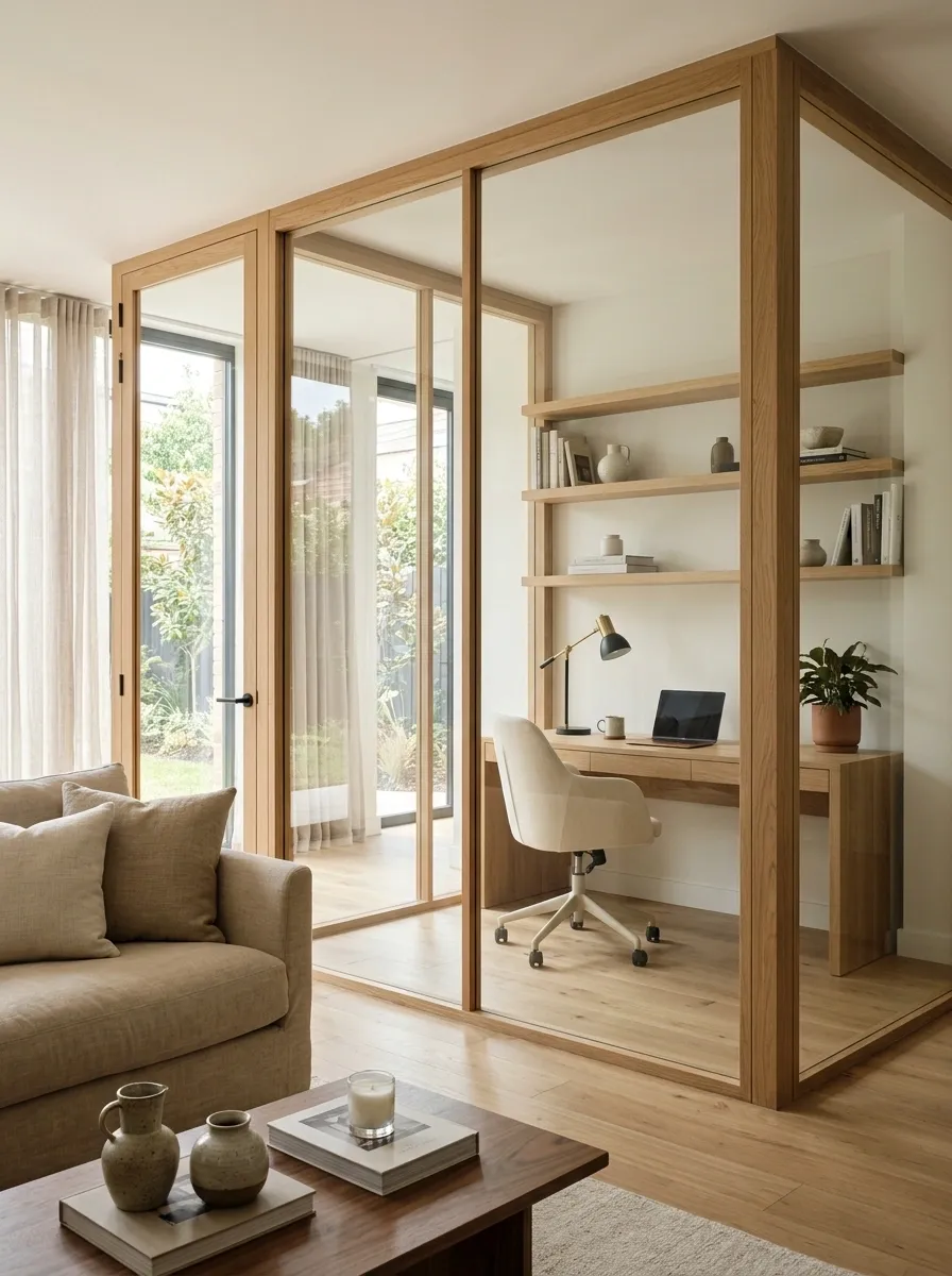 Glass and Warm Timber for a Home Office