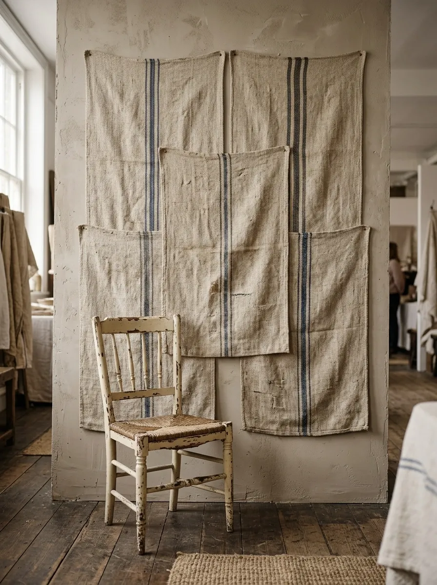 Grain Sack Textile Wall