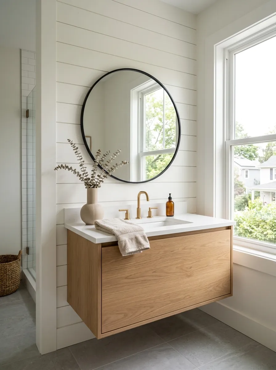 Hang a Round Mirror to Bounce Window Light Across the Room