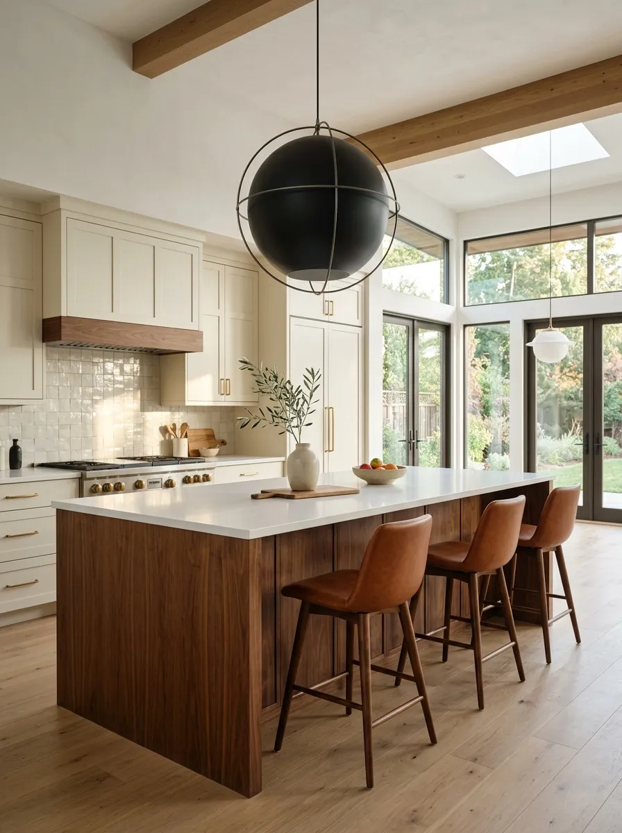 Hang a Sculptural Pendant Over the Island