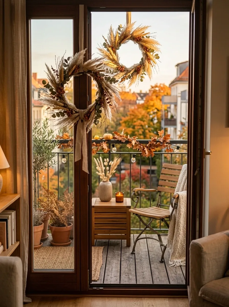 Hang a Simple Fall Wreath Where It Can Be Seen From Indoors