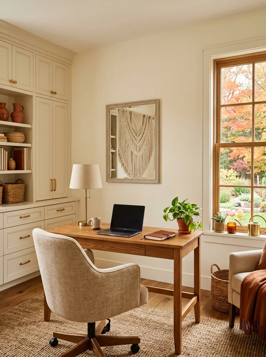 Hang a thick macrame piece to absorb room echo